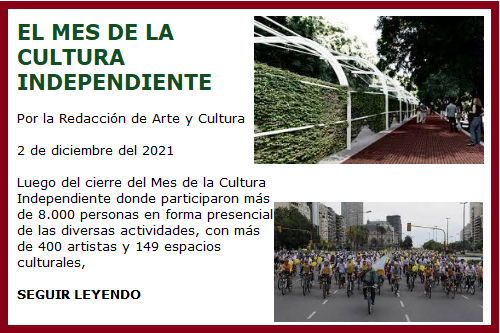 EN EL MES DE LA CULTURA INDEPENDIENTE